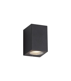 D0594  Tomar Wall Lamp 1 Light Rectangle Outdoor IP54 Sand Black